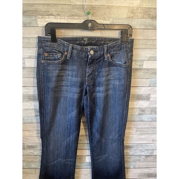 7 for all mankind women’s jeans Bootcut rinestone pockets dark wash size 28 - Picture 4 of 9